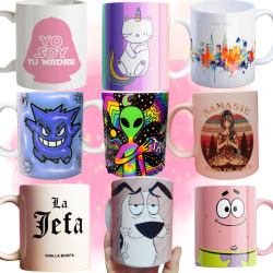 Taza de cerámica blanca personalizable brillante