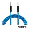 Cable Netmak Miniplug 3.5mm a 3.5mm Reforzado - Color Azul - Modelo NM