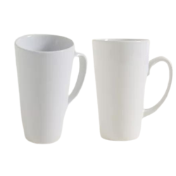 Taza alta cónica blanca de 17oz